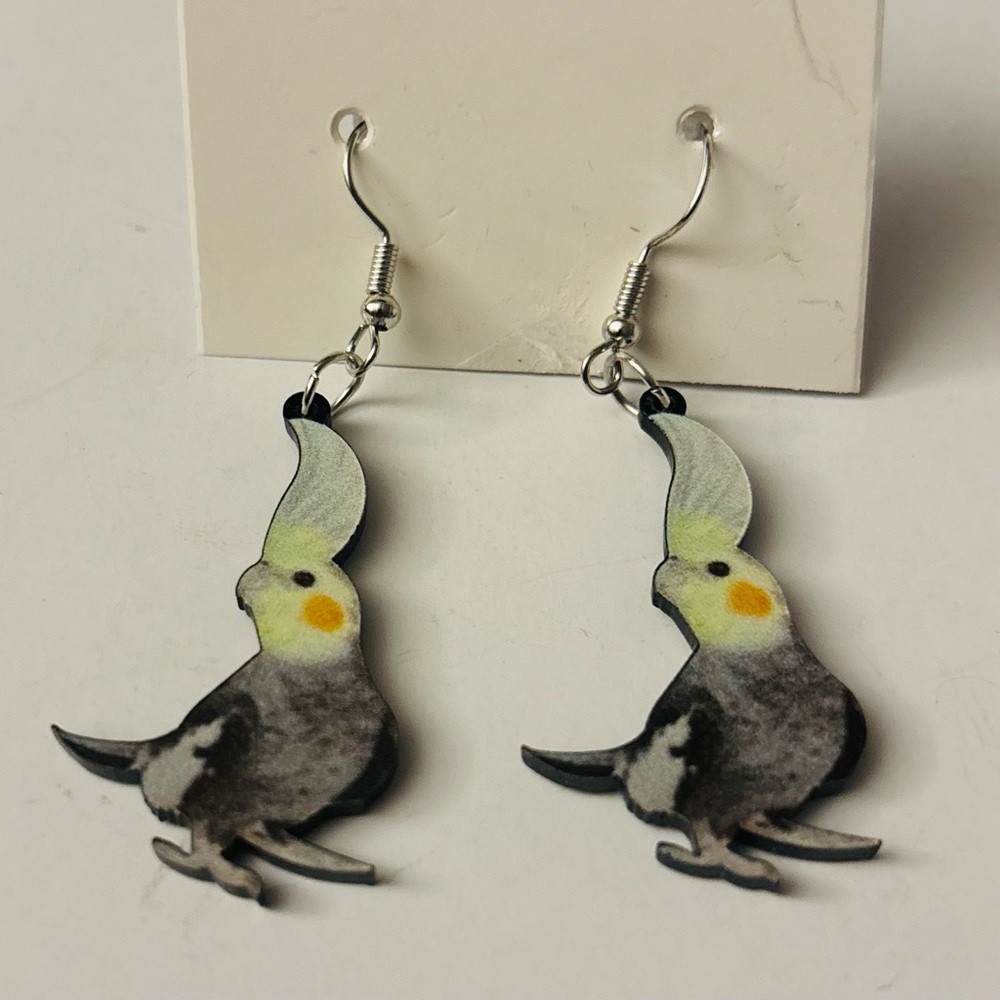Cockatiel Parrot Bird Earrings